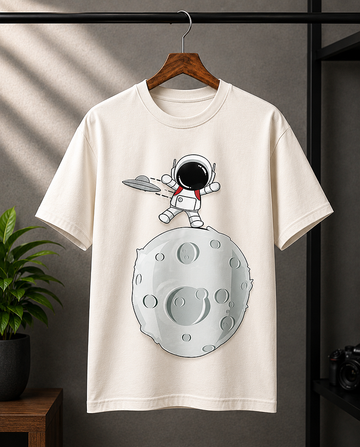 Astronaut Oversized T-Shirt for Men, Cotton Oversized T-Shirt - Teemitra