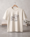 Cute Floral Love Graphic Tee for Women Oversized Off White T-Shirt - Teemitra