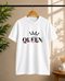 Elegant Queen Print Women's T-Shirt, Floral Graphic Casual Wear by - Teemitra