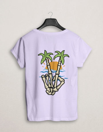 Skeleton Peace Regular Fit Cotton T-Shirt | Teemitra