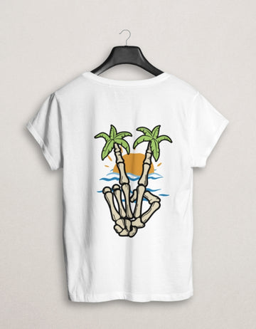 Skeleton Peace Regular Fit Cotton T-Shirt | Teemitra